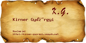 Kirner Györgyi névjegykártya